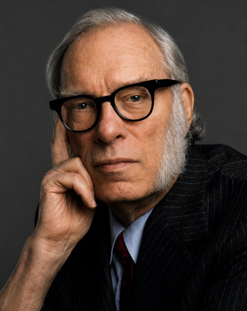 Portrait of Science Fiction Legend, Isaac Asimov, best known for his book, Foundation and I, Robot.